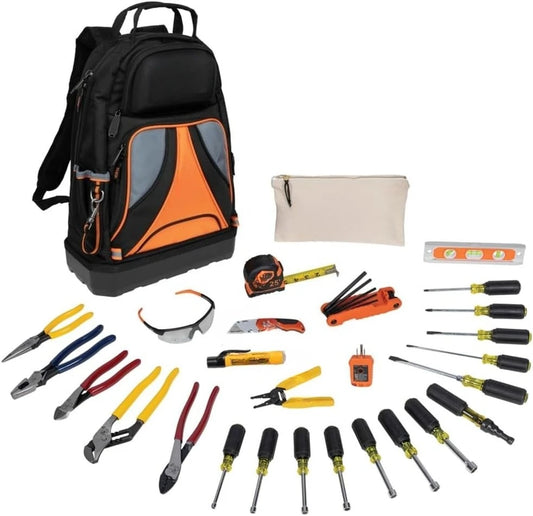 Hand Tools Kit includes Pliers, Screwdrivers, Nut Drivers, Backpack, and More Jobsite Tools, 28-Piece
