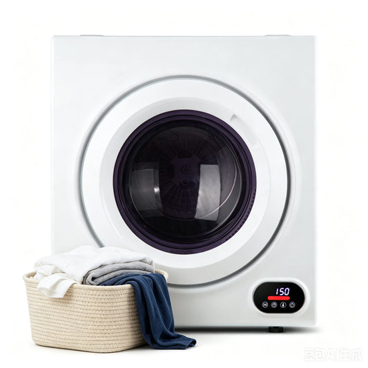 EKOJUCE 2.65cu.ft Compact Laundry Dryer, Front Load Stainless Steel Clothes Dryers With Exhaust Pipe, Ideal for Apartments, Home, Dorm