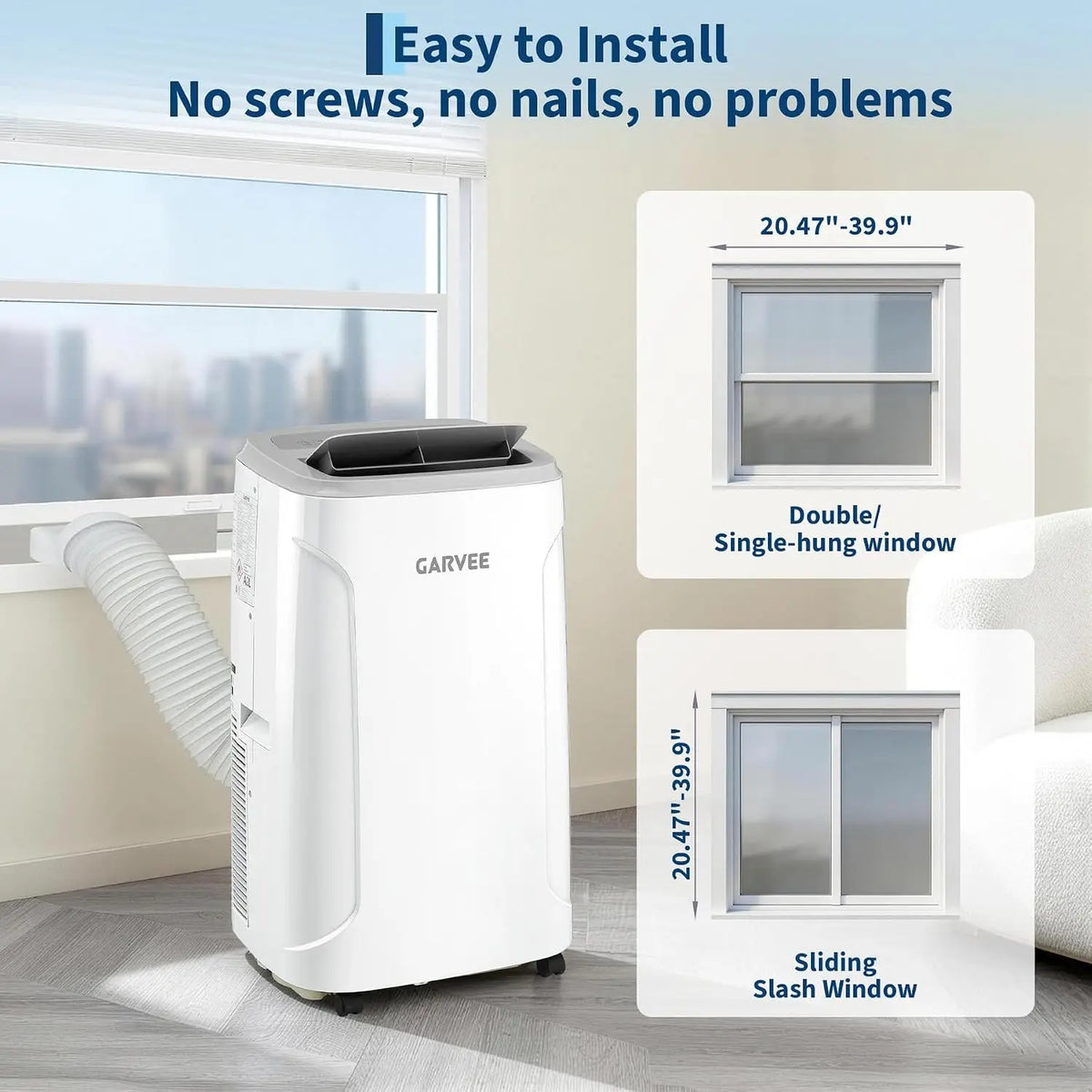 Tacleekii 14,000 BTU Portable Air Conditioner 3-in-1 AC Dehumidifier Fan with Remote Control & LED Touch Panel Cools Up to 750 Sq Ft 360° Wheels & Window Kit - for Bedroom Apartment Office