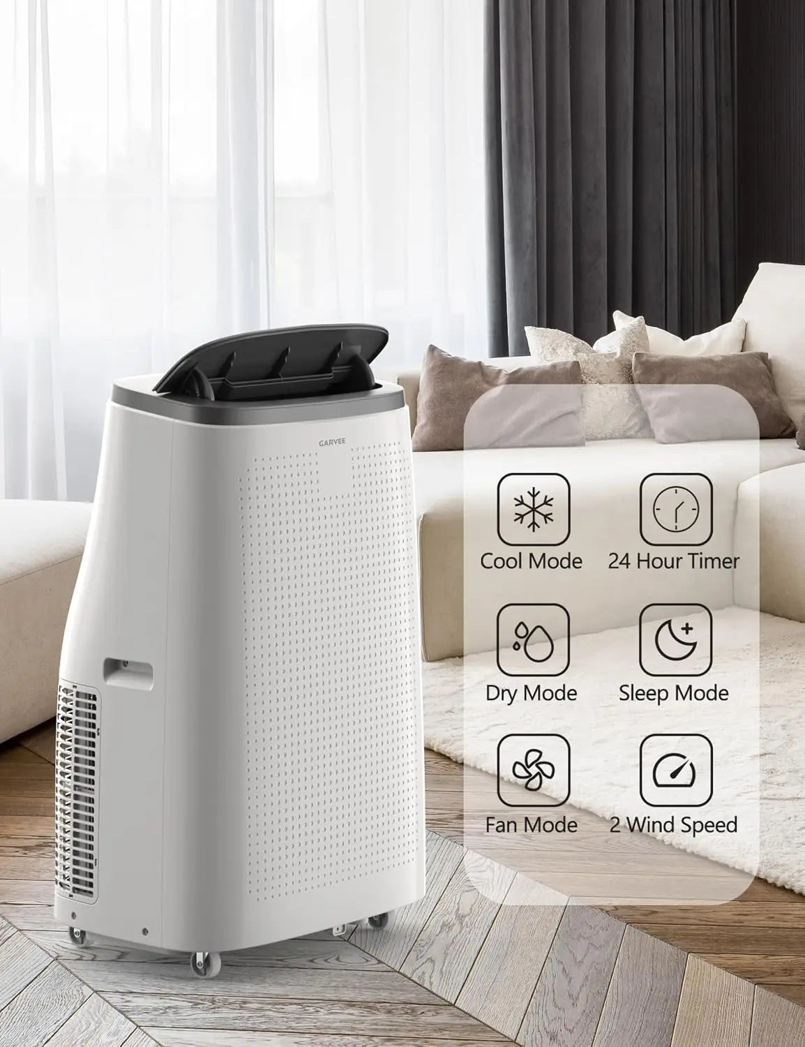 TACKVIEW 14000 BTU Portable Air Conditioner | 3-in-1 Cooling, Dehumidifier & Fan AC Unit with Remote Control for Bedroom Living Room Garage Rooms Up to 750 Sq.Ft