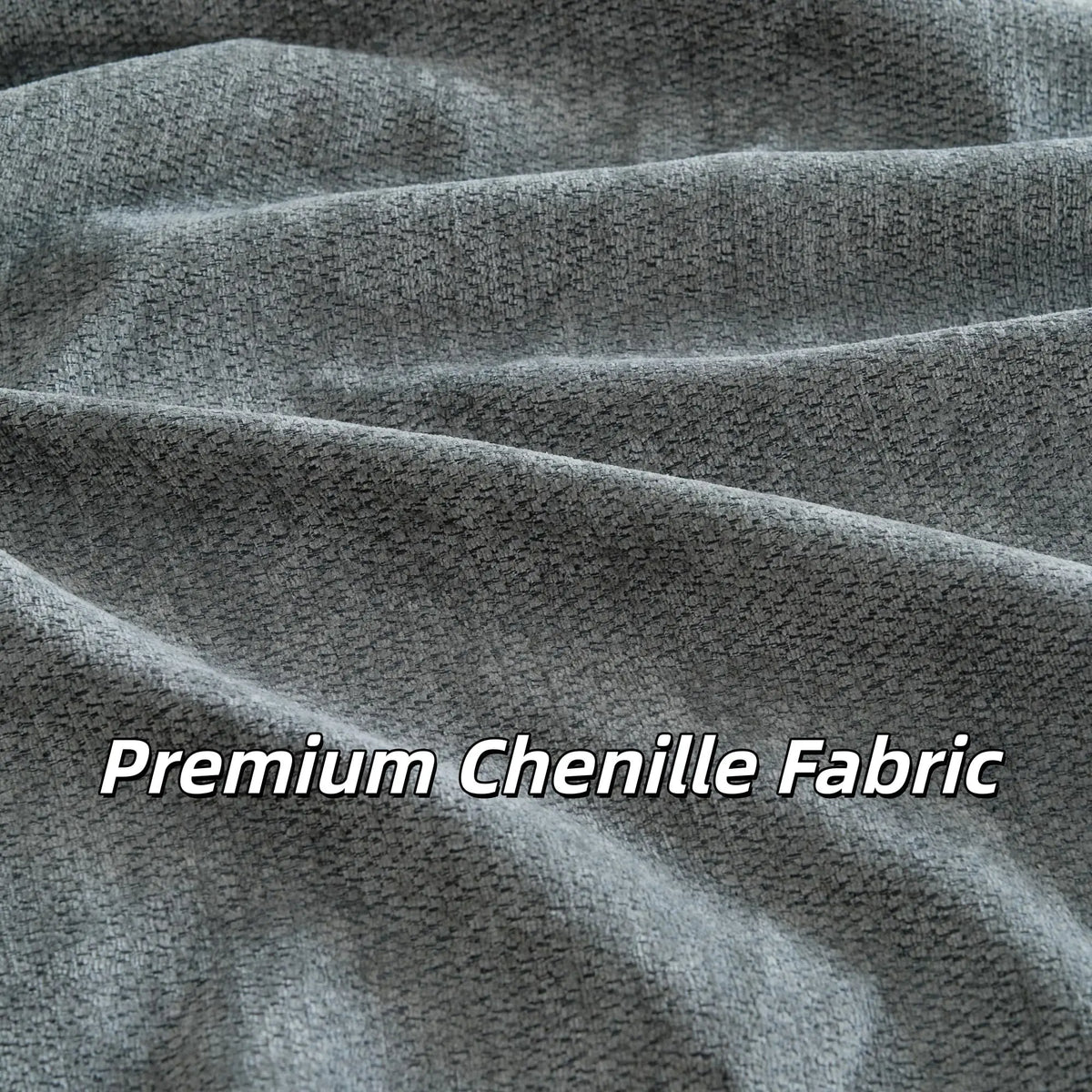 109" Modern Cloud L-Shaped 3-Seater Oversized Deep Seat Chenille Fabric Sofa White Modular Sectional with Ottoman