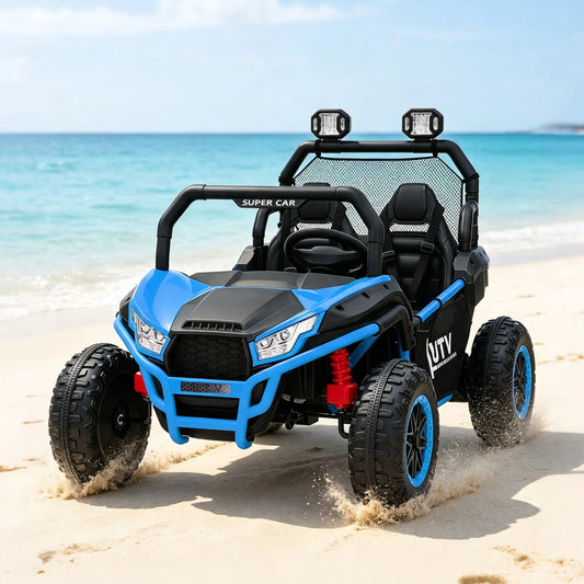 24V 2 Seater Kids Ride On UTV, 400W Electric Off Road Car With Remote Control, Metal Frame, LED Lights, 3 Speeds, Wide Seat