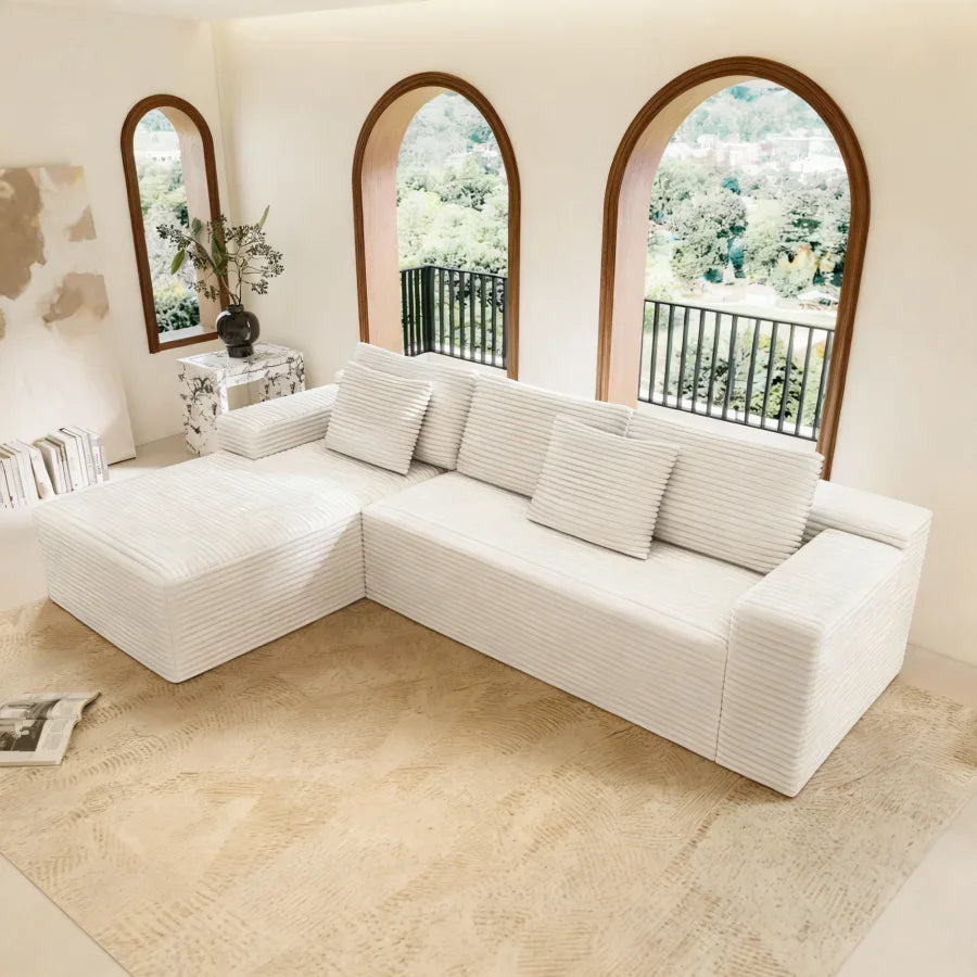 104.3*68.9"Modular sectional sofa seat, Upholstered compressed couch for living room, Bedroom, Apartment, No assembly required,