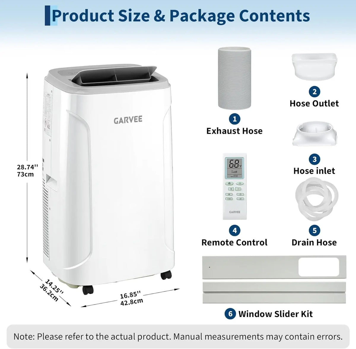 Tacleekii 14,000 BTU Portable Air Conditioner 3-in-1 AC Dehumidifier Fan with Remote Control & LED Touch Panel Cools Up to 750 Sq Ft 360° Wheels & Window Kit - for Bedroom Apartment Office