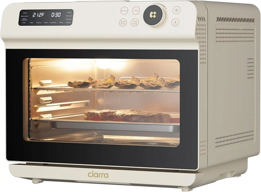 25.4QT Multi-Function Convection Toaster Oven, Countertop Steam Air Fryer with 12 Preset Modes: Bake, Dehydrate, Ferment, Steril