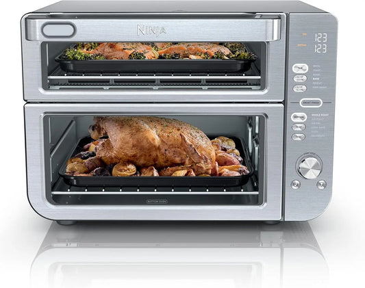 Large Capacity 12-in-1 Countertop Oven and Air Fryer, XL Size, Stainless Steel, Cooks Air Fry, Bake, Broil, Reheat, and Pizza