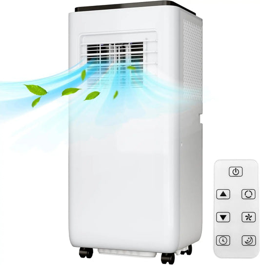 Portable Air Conditioners with Remote Control, 10000 BTU Portable AC Unit Built-in Cool, Dry, Fan Modes, for Room, Dorm, Office,24H Timer Function, Cools Room up to 450 Sq. ft, White