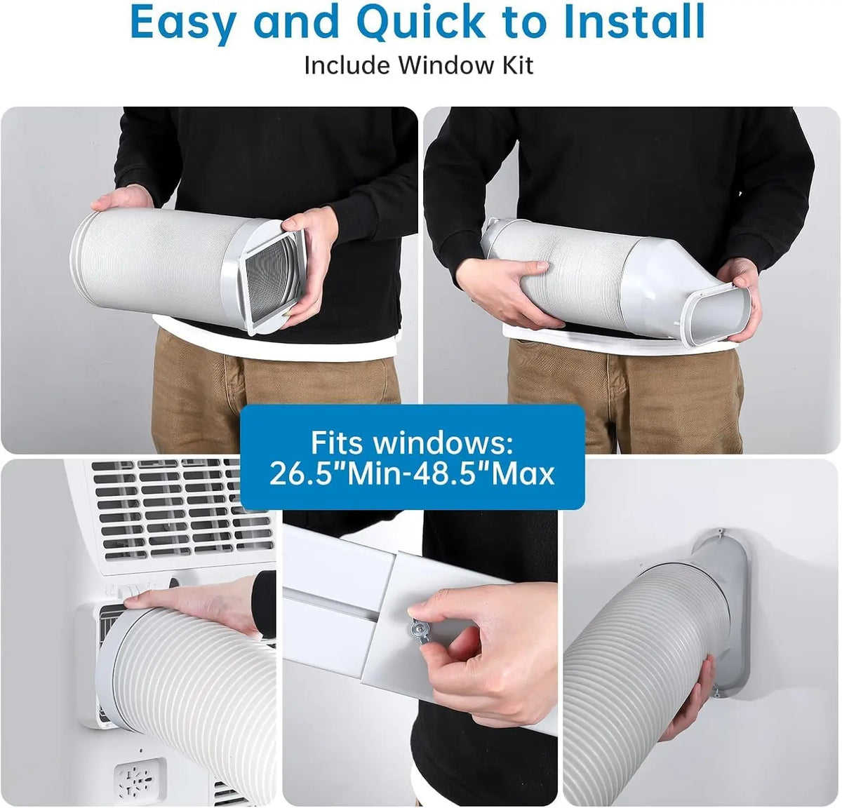 14000 BTU Portable Air Conditioner - 3-in-1 AC with Fan & Dehumidifier - Quiet, Energy Efficient, LED Display, Remote, 24H Timer, Window Kit - Cools Rooms up to 750 sq ft
