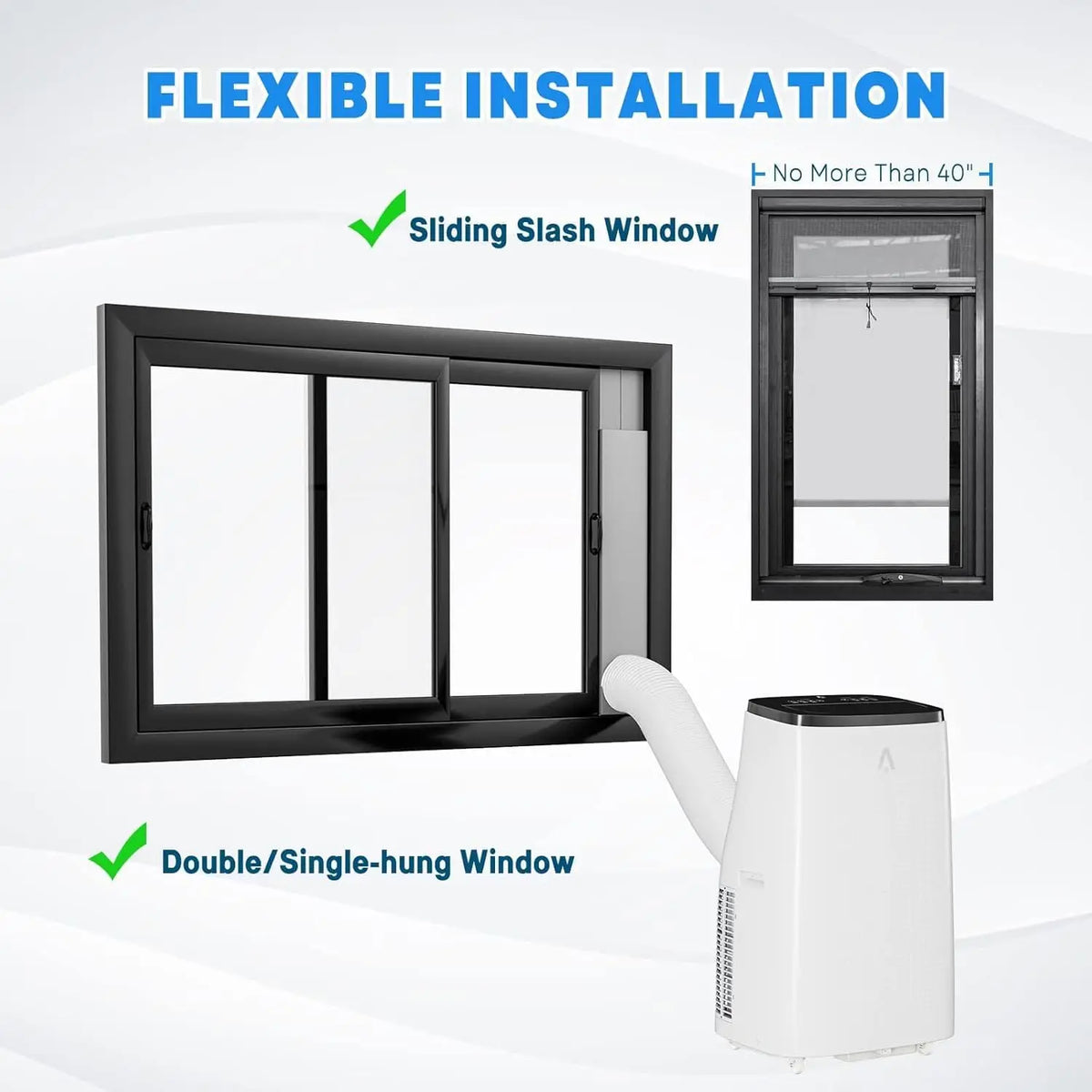 14000 BTU Portable Air Conditioner - 3-in-1 AC with Fan & Dehumidifier - Quiet, Energy Efficient, LED Display, Remote, 24H Timer, Window Kit - Cools Rooms up to 750 sq ft