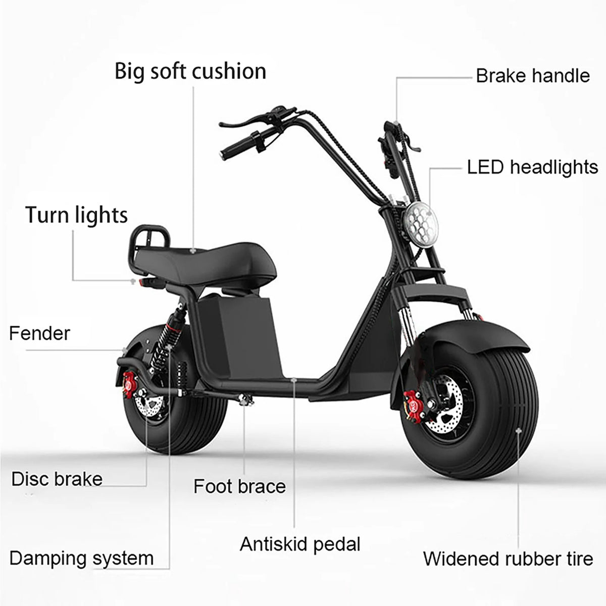 Citycoco 3000W Powerful Motor Electric Bicycle  Max Speed 55KM/H 60V20AH  Lager Tire Electric Scooter For Adults