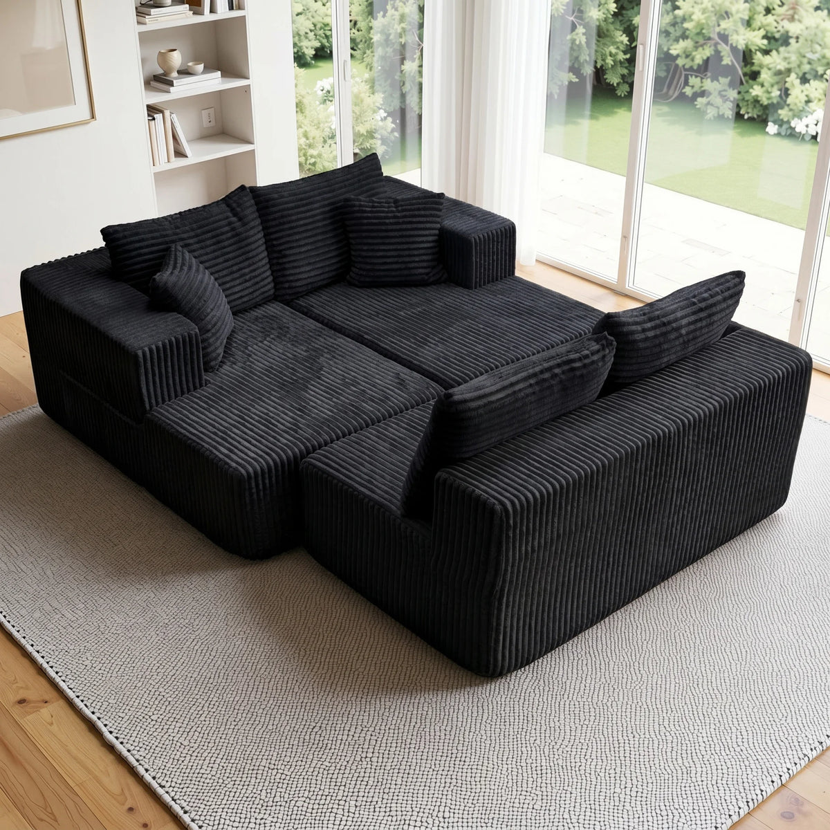 126" Free Combination Cloud U Shaped Modular Sectional Couch,Modern Minimalist Upholstered Deep Seat Couches, Comfort U Shaped Sofa for Living Room Boneless Lounge Sofa